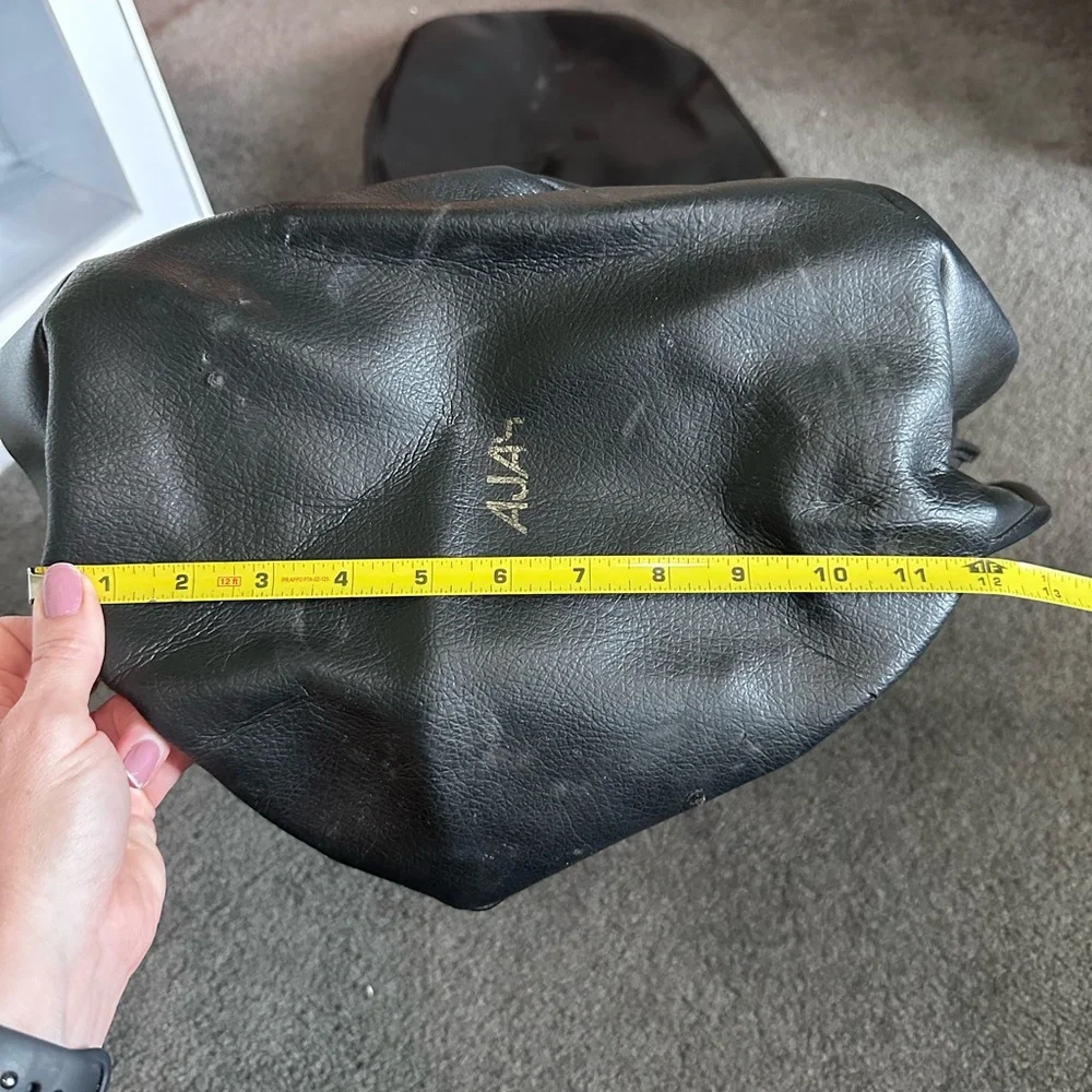 Ajay Fuqua Sports Golf Bag Travel Luggage Cover Black Vinyl leather Zip vintage
